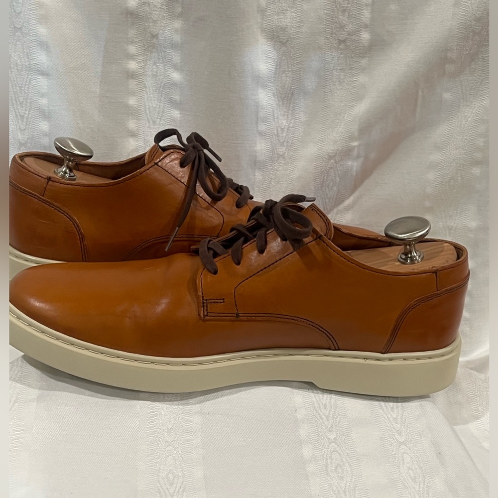 Allen Edmonds HENDERSON DERBY Leather LACEUP Dress Shoe IN COGNAC MEN SIZE 11D - Picture 10 of 12